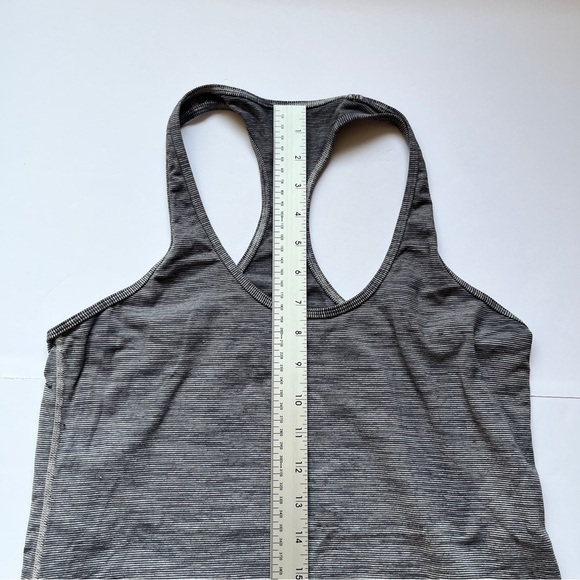 Lululemon Cool Racerback Extra Long Wee Are From Space Coal Fossil Gray Stripe 6 - Picture 10 of 15